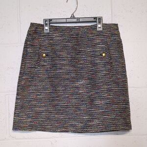 LOFT Women's Multicolor Tweed A-Line Skirt Size 4